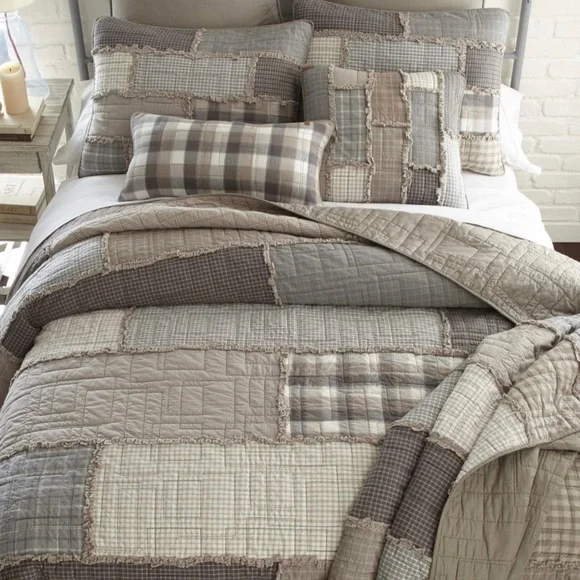 Donna Sharp Smoky Cobblestone 4Pc Cotton Contemporary Queen Quilt Set RETIRED - Picture 2 of 5